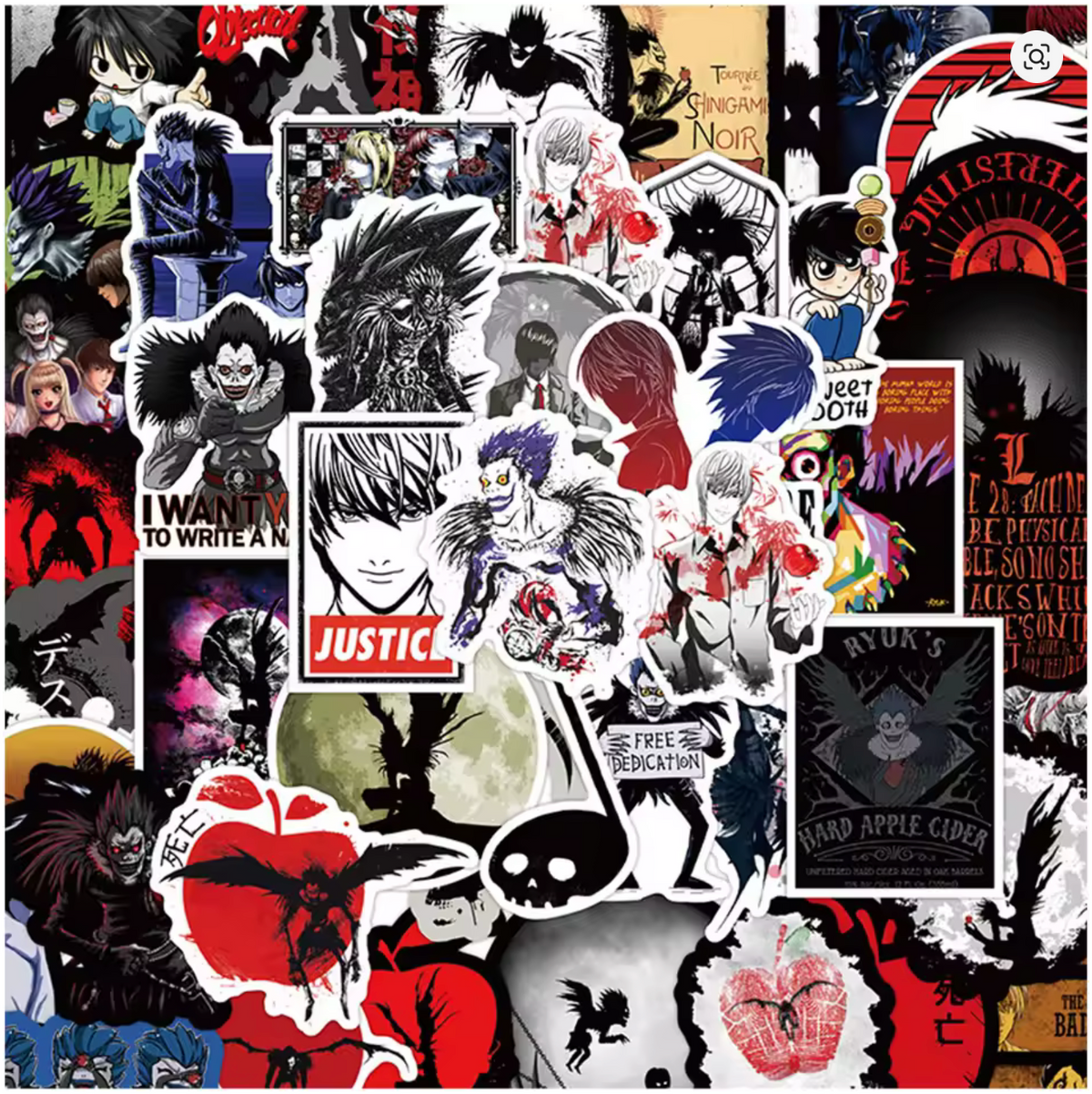 🖤 Stickers Death Note | Pack x10 🕯️