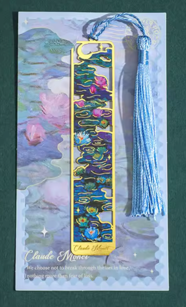 🪷Separador libro de metal flor de loto Monet 🪷