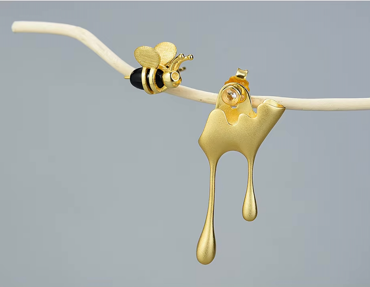 🐝✨Set de Joyería Abeja & Miel en Plata y Oro ✨🍯