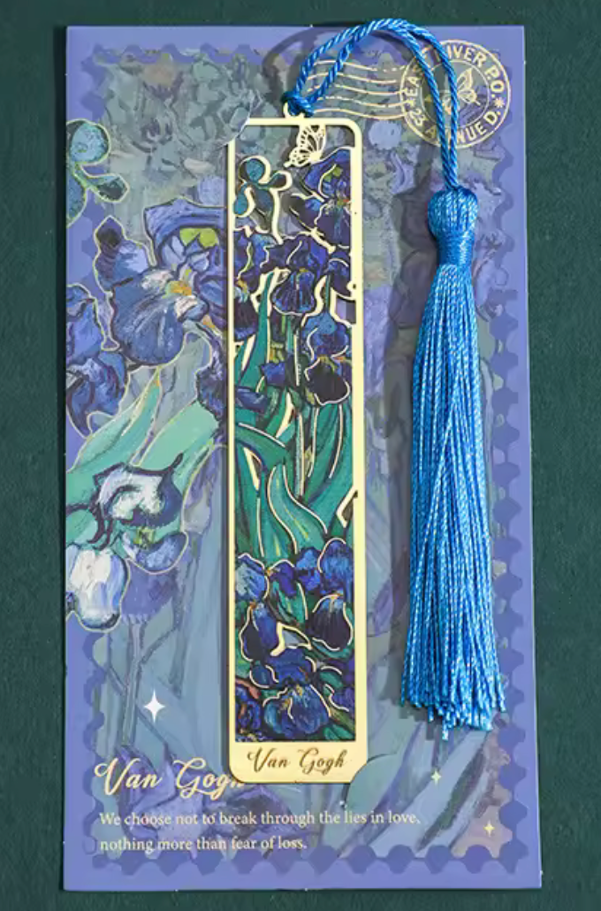 🌷Separador libro de metal lirios de Van Gogh 🌷