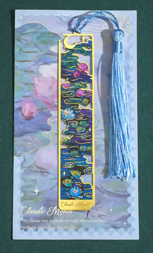 🪷Separador libro de metal flor de loto Monet 🪷