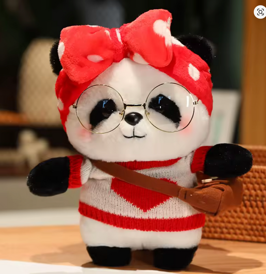🐼 Peluche Oso Panda Kawaii Balaca Roja🐾