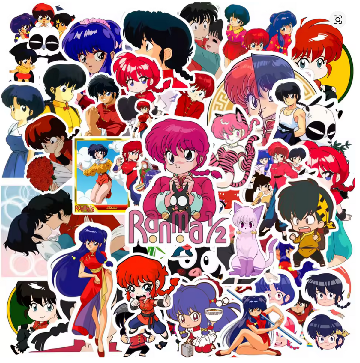 Stickers Ranma ½ 🥋💘 | Pack de 10 Stickers Retro Anime