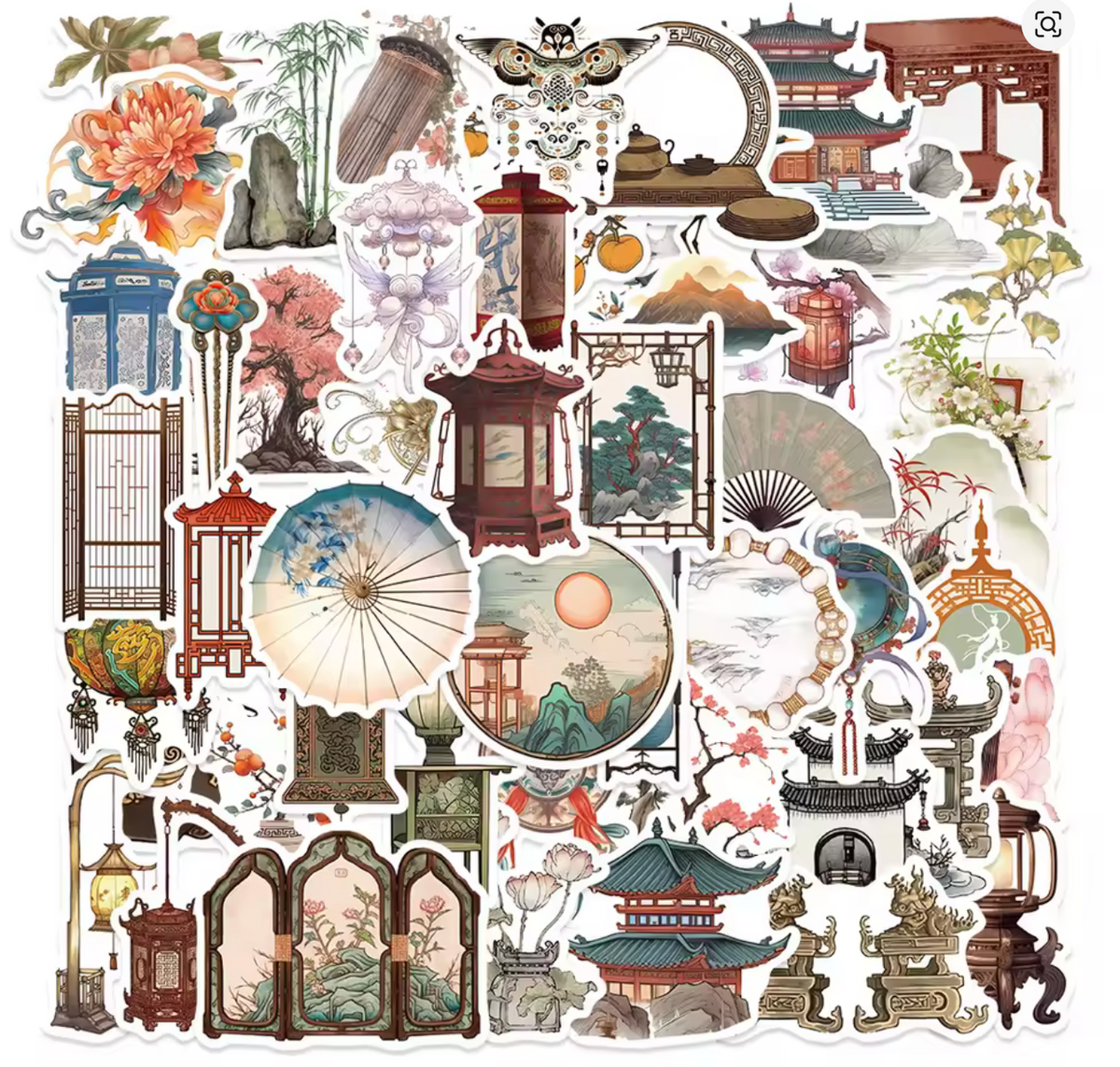 Stickers Estilo Chino Tradicional 🏮 | Pack de 10 Stickers Artísticas