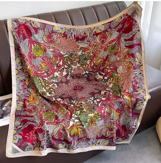 ✨ Pañoleta Boho Chic Floral – 90 x 90 cm ✨