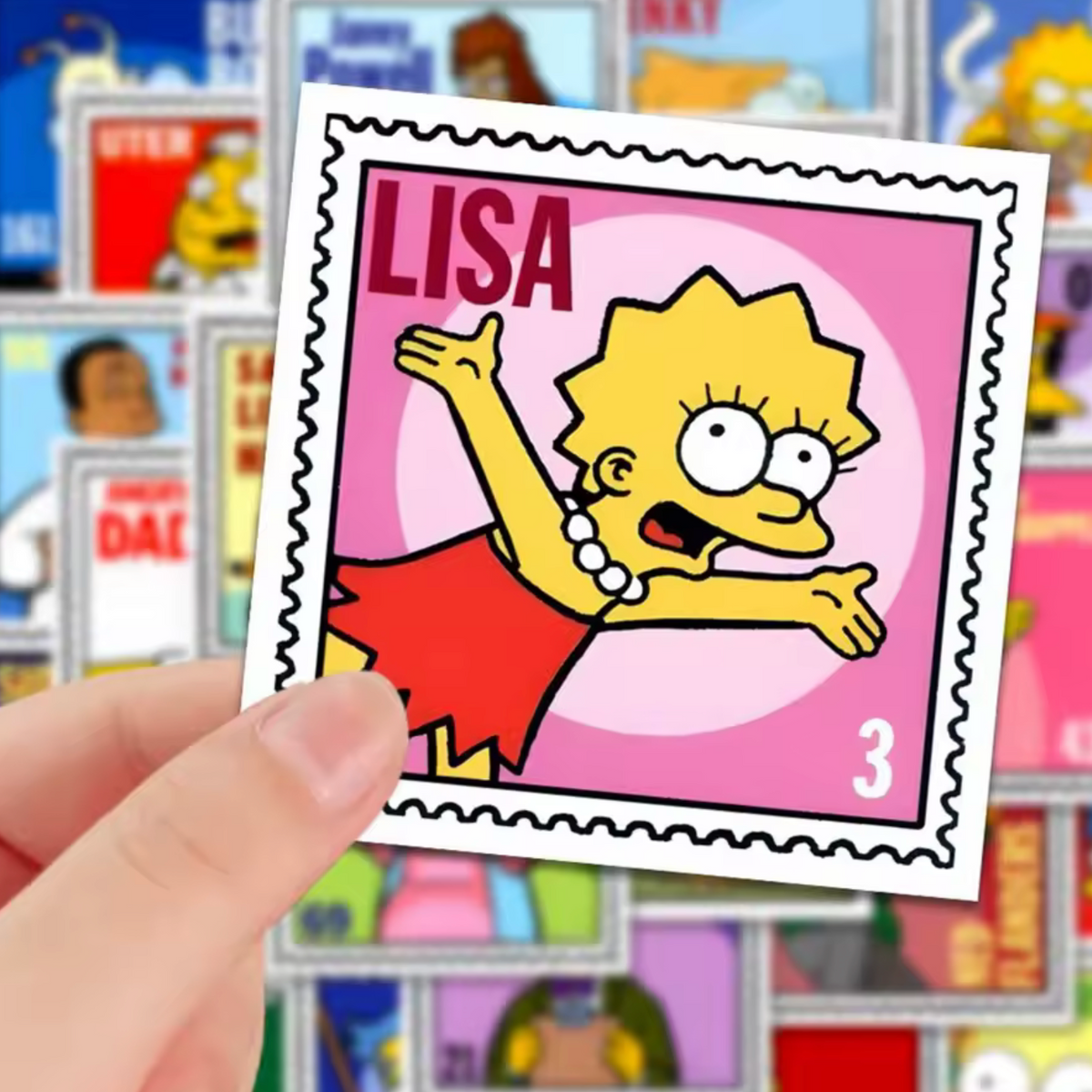 💛 Stickers Estilo Estampilla – Los Simpson (Pack x10) 💌