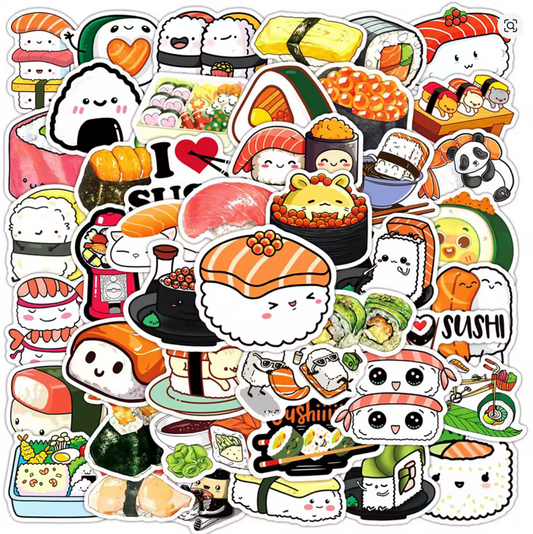 🍣 Stickers Kawaii de Sushi | Pack x10 🧡✨