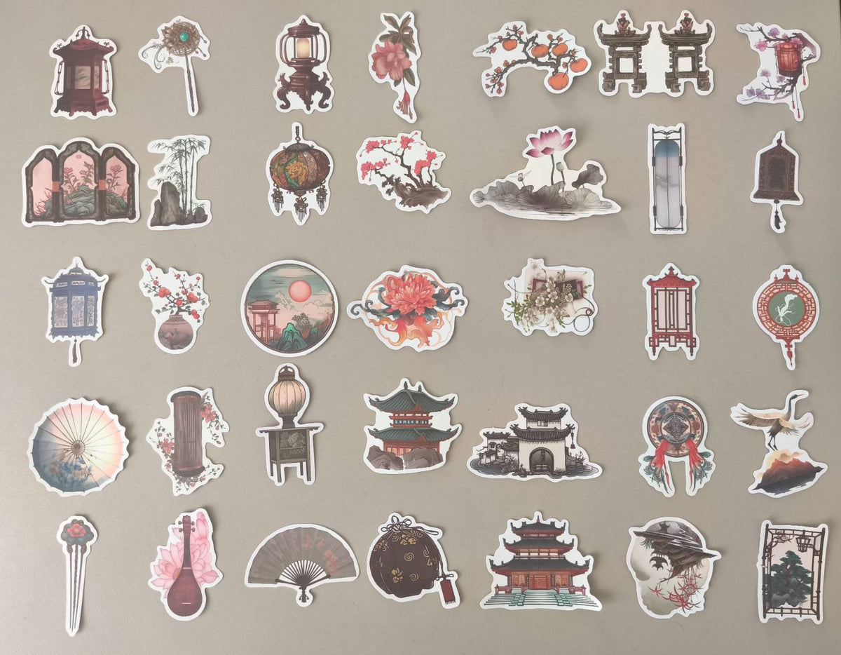 Stickers Estilo Chino Tradicional 🏮 | Pack de 10 Stickers Artísticas